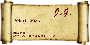 Jókai Géza névjegykártya