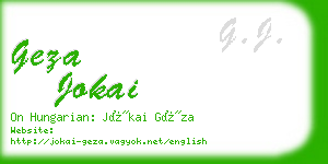 geza jokai business card